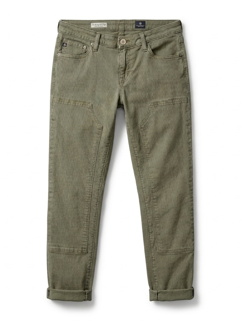 AG Adriano Goldschmied Olive Avery Roll Up Straight Leg Ankle Pants Size 30